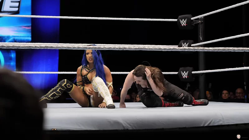 4K 世界摔角娱乐WWE 摔跤手对决 60帧率视频Sasha Banks PK Nikki Cross（4kmee.com专.jpg